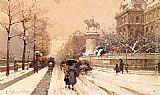 Paris in Winter by Eugene Galien-Laloue